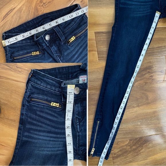 $229‼️TRUE RELIGION Super Skinny Jeans Buddha Big Stitch Ankle Mid Rise Y2K Dark - Picture 11 of 11